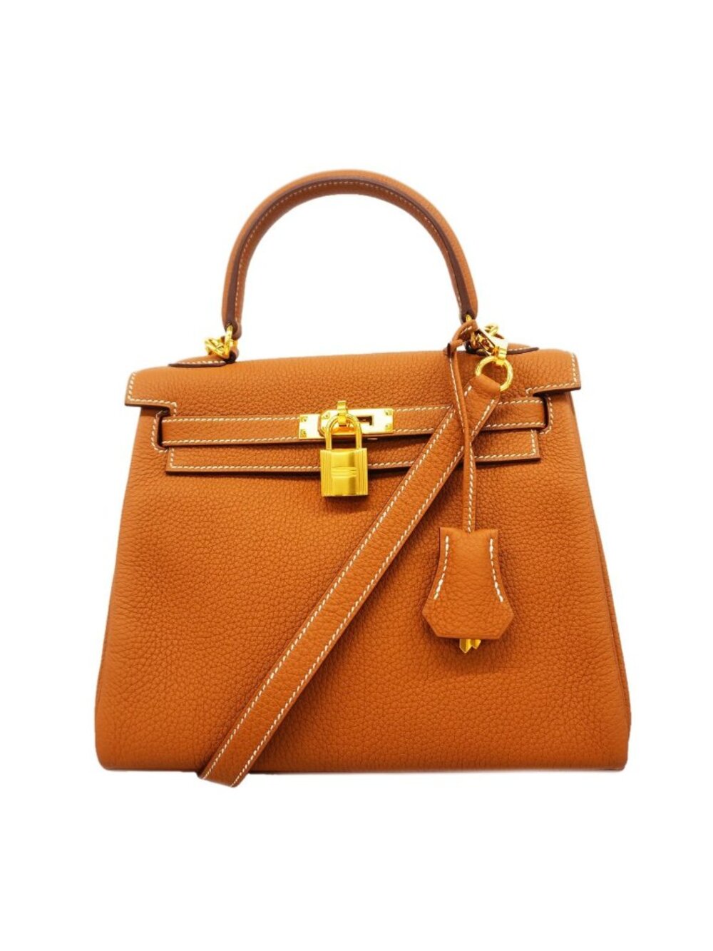 Hermes Handbag Kelly 25 Togo Gold 2-Way Bag